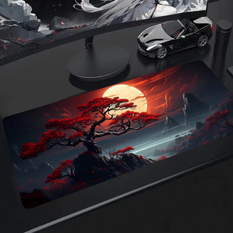 Shanshui Moon mouse pad large computer office gaming desk pads XXL rubber non-slip gaming keyboard mousepad long rubber desk mat