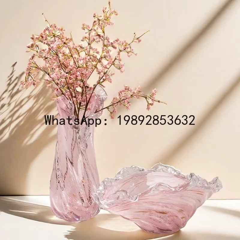 

DSA pink spray vase fruit plate storage plate ornament hydroponic flower arrangement device