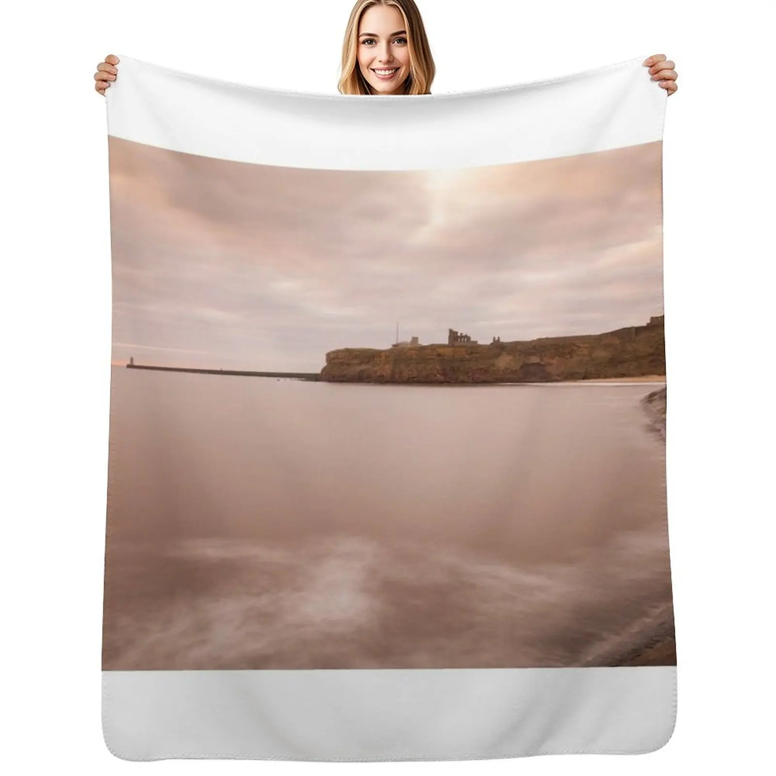 Sunrise Priory Castle Throw Blanket Softest Custom Fashion Sofas Polar Cute Plaid blankets and throws Blankets