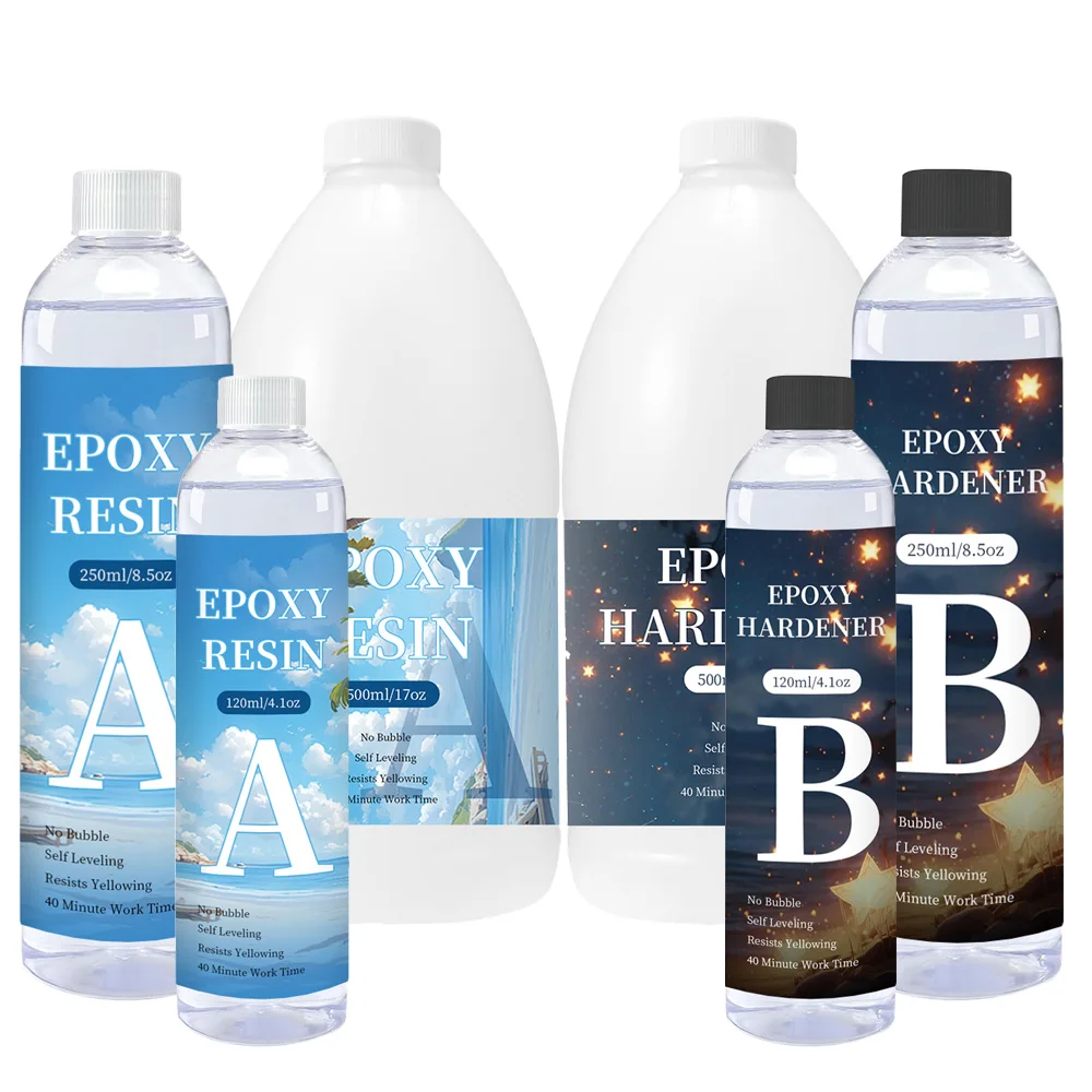 

New upgrad 1:1 Epoxy Resin Crystal Clear Kit, Self Leveling Easy, Mix Coating and Cast for Freedom Art,Jewelry Making,Crafts DIY