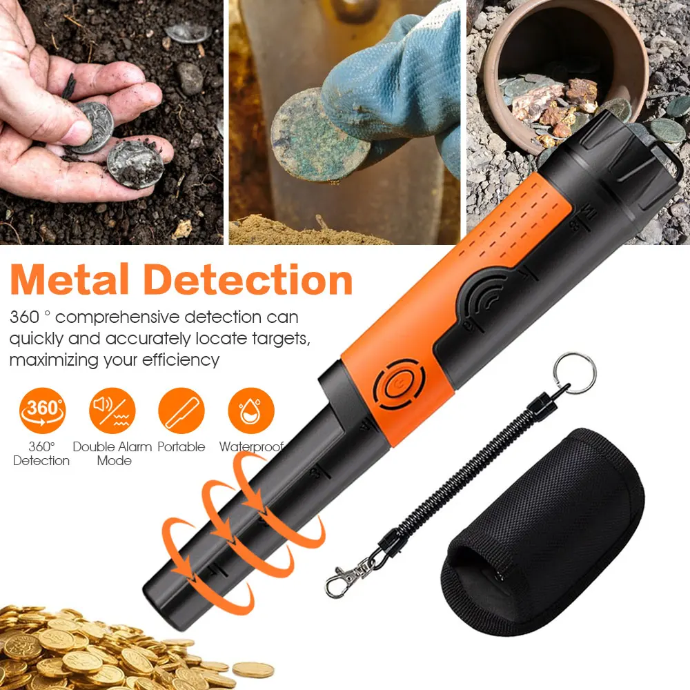 

MD-710 Portable Handheld Metal Detector Pinpointer IP68 Waterproof Induction Pinpointing Wall Detectors Audio Alert & Vibration
