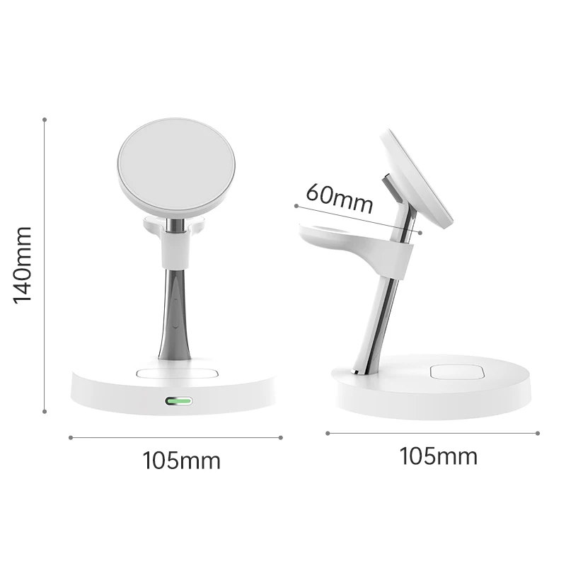 30W Magnetic Wireless Charger For iPhone 15 14 13 12 Pro Max Magsafe Charger Airpods Pro Fast Charging Station For Apple Watch