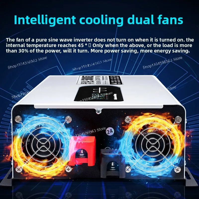 ​​High-Power Pure Sine Wave Inverter 24V to 220V, 12V/48V/60V Multi-Voltage Converter for Car & Home Use​​