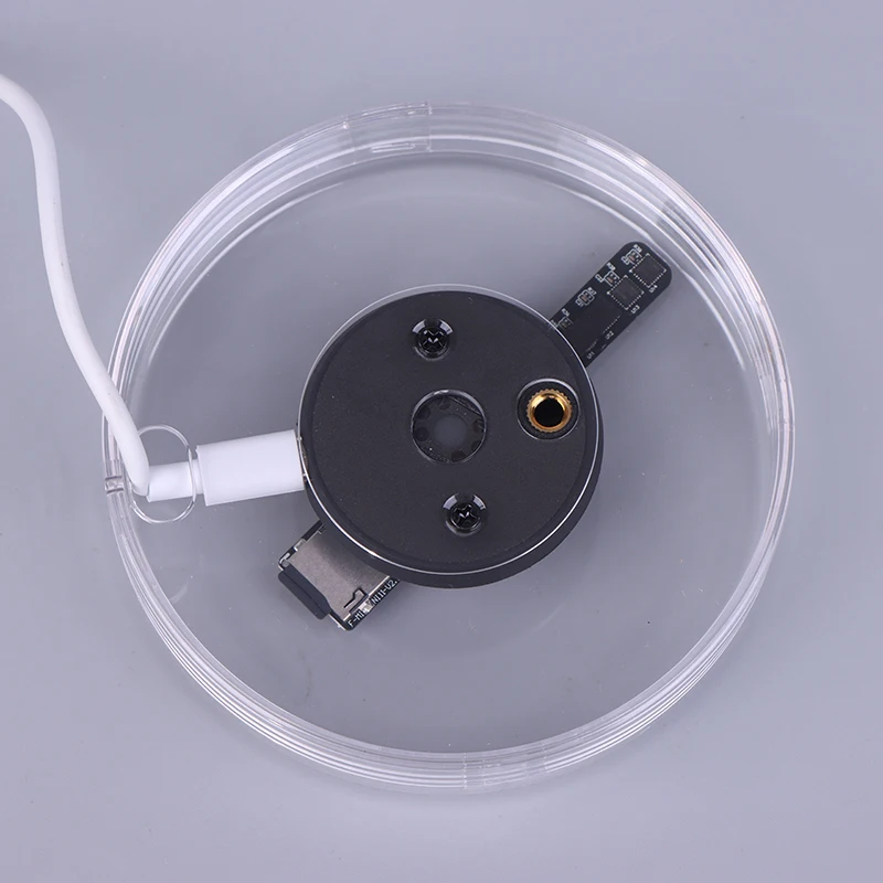 3D Holographic Advertising Lights LED Desktop Model Fan Screen With Audio Playback With Transparent Cover Holographic Fan