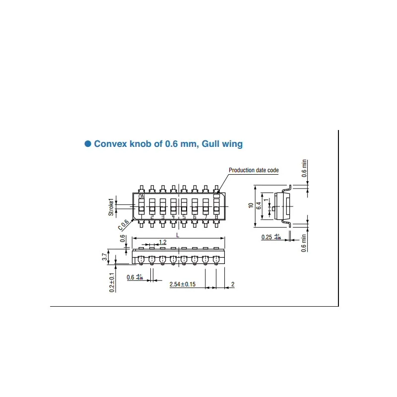 2pcs/lots Imported Japan CWS-0402MB 4 Position Piano Key Type Flat Dial SMD 2.54 Pitch