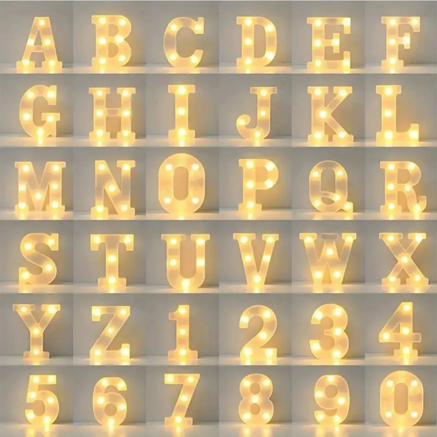 1pc White Decorative Led Light  6.3'' Number Letters Sign Night Lights Marquee   Wedding Party Birthday Christmas Decor