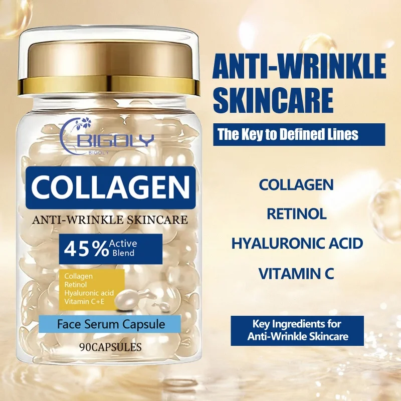 Retinol Collagen Moisturizing Skin Care Essence, Containing Collagen and Other Skin Care Ingredients, Nourishes, Moisturizes, and Brightens the Complexion, Making the Skin Delicate, Smooth, and Elastic Individually Packaged, Clean and Hygienic