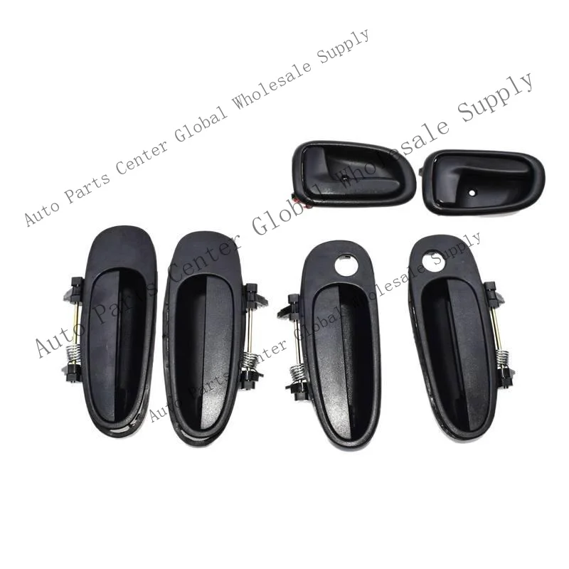 L+ 8Pcs Outside +Inside Door Handles Black For Toyota Corolla Geo Prizm 1993-1997