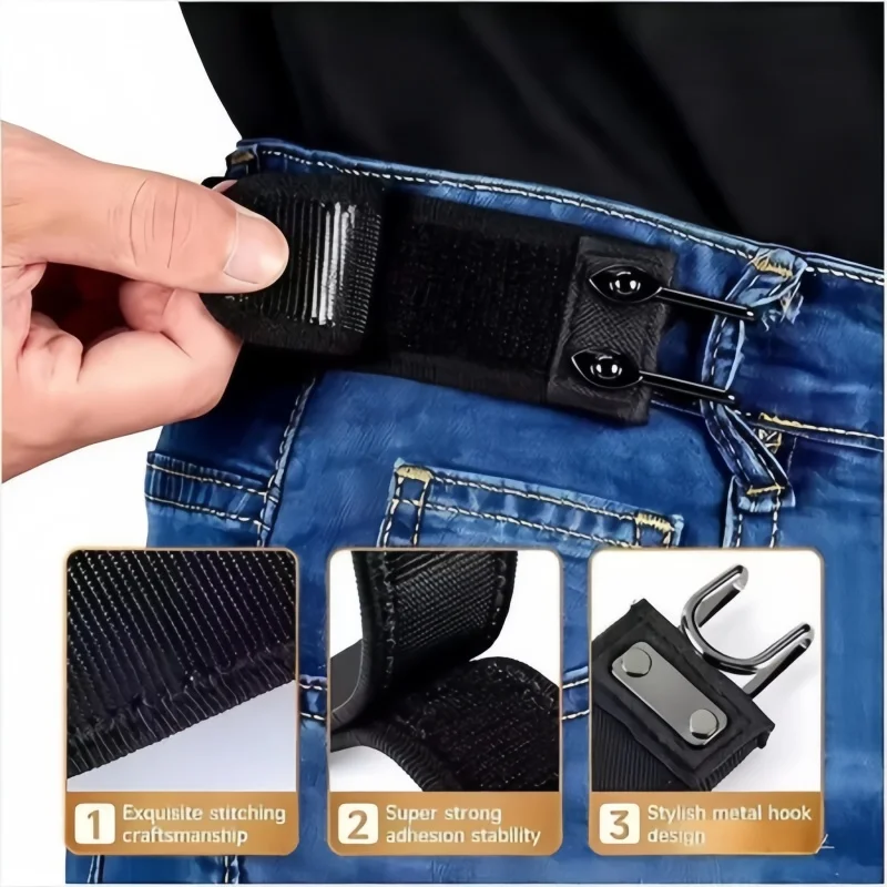 Praktische und verstellbare elastische Nylon-Metall-Gürtelschnalle, geeignet für Männer und Frauen, zum Tragen im Freien bei der Arbeit, elastischer Bund – Detail 8