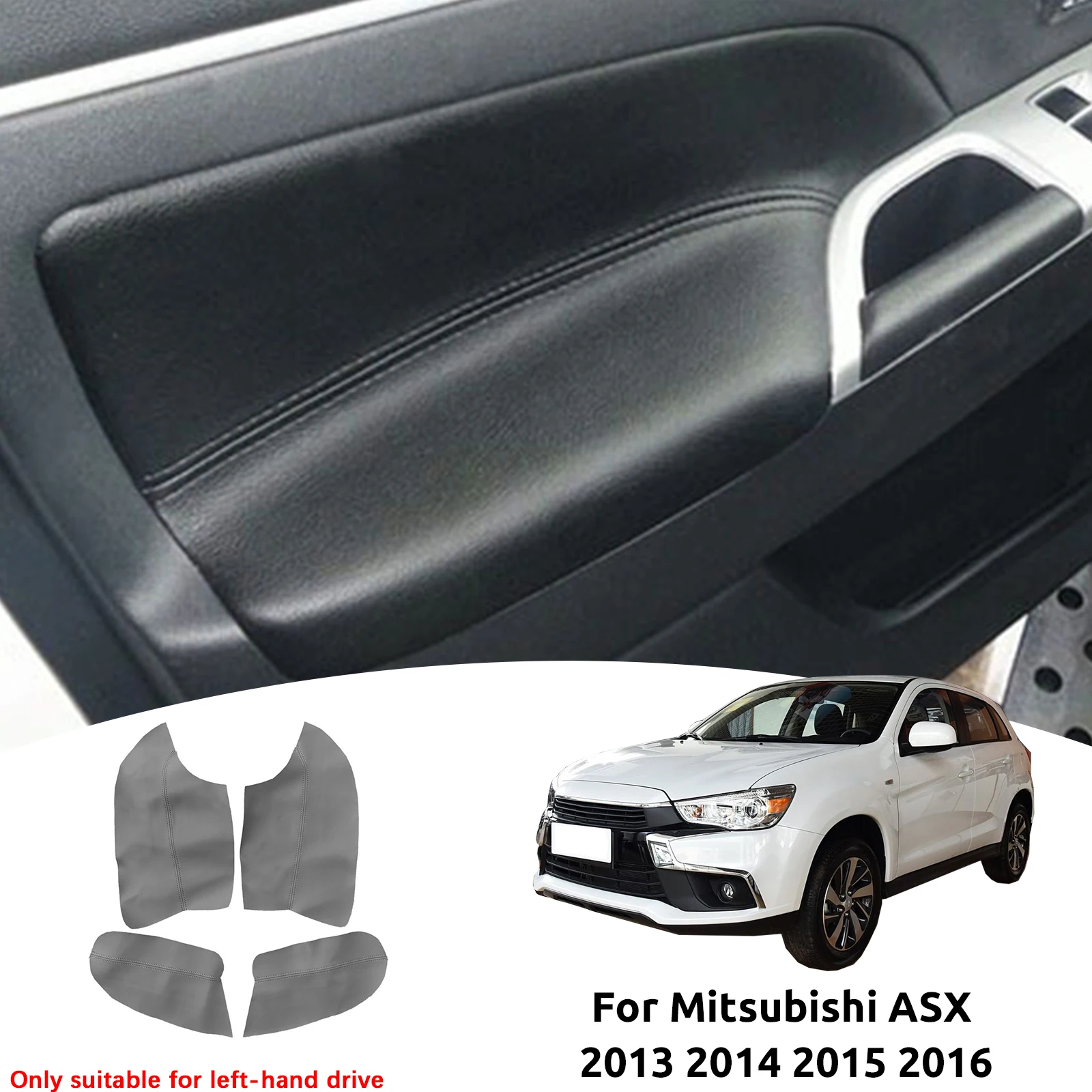 

Идеально подходит для Mitsubishi ASX 2013 2014 2015 2016, искусственная кожа, внутренняя дверь автомобиля, подлокотник, панель, наклейка, отделка
