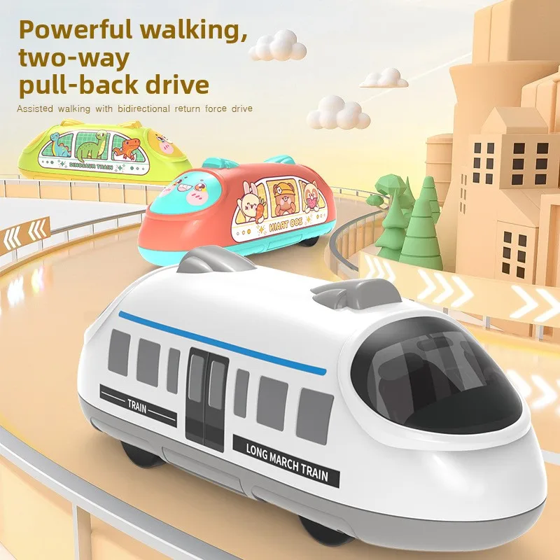 Dual Way Pull Back CRH High Speed Train Model Simulation EMU Educational Toy Premium Play Vehicle For Boys