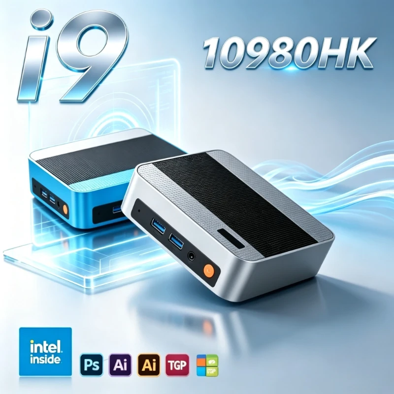 New Mini PC Computer Core i9 10980HK Mini PC Gamer 16GB RAM 1TB 2TB SSD Portable Gaming PC HD WiFi6 BT5.2 Desktop Office Work