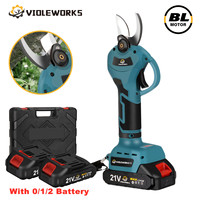 VIOLEWORKS 21V Brushless Electric Pruning Shears Handheld Cordless Rechargeable 30mm Fruit Tree Bonsai Pruning For 18V Battery