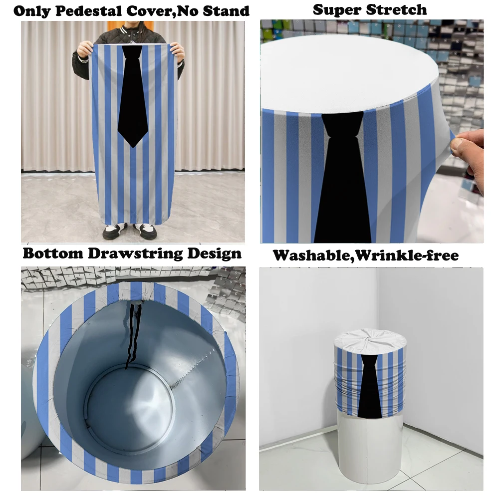 الأزرق المشارب الأسود التعادل اسطوانة طيدة يغطي ليتل بوس حفلات عيد ميلاد ديكور بسط الركيزة غطاء مفرش المائدة الدعائم