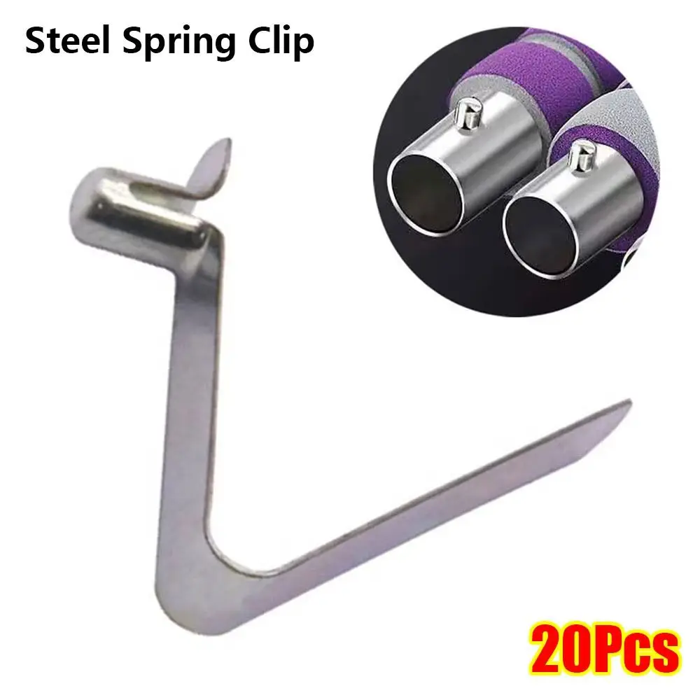 20Pcs 5mm Steel Spring Clip Nickel Plated Manganese Steel Tube Positioning Clip Silver Single Pin Snap Locking Clip