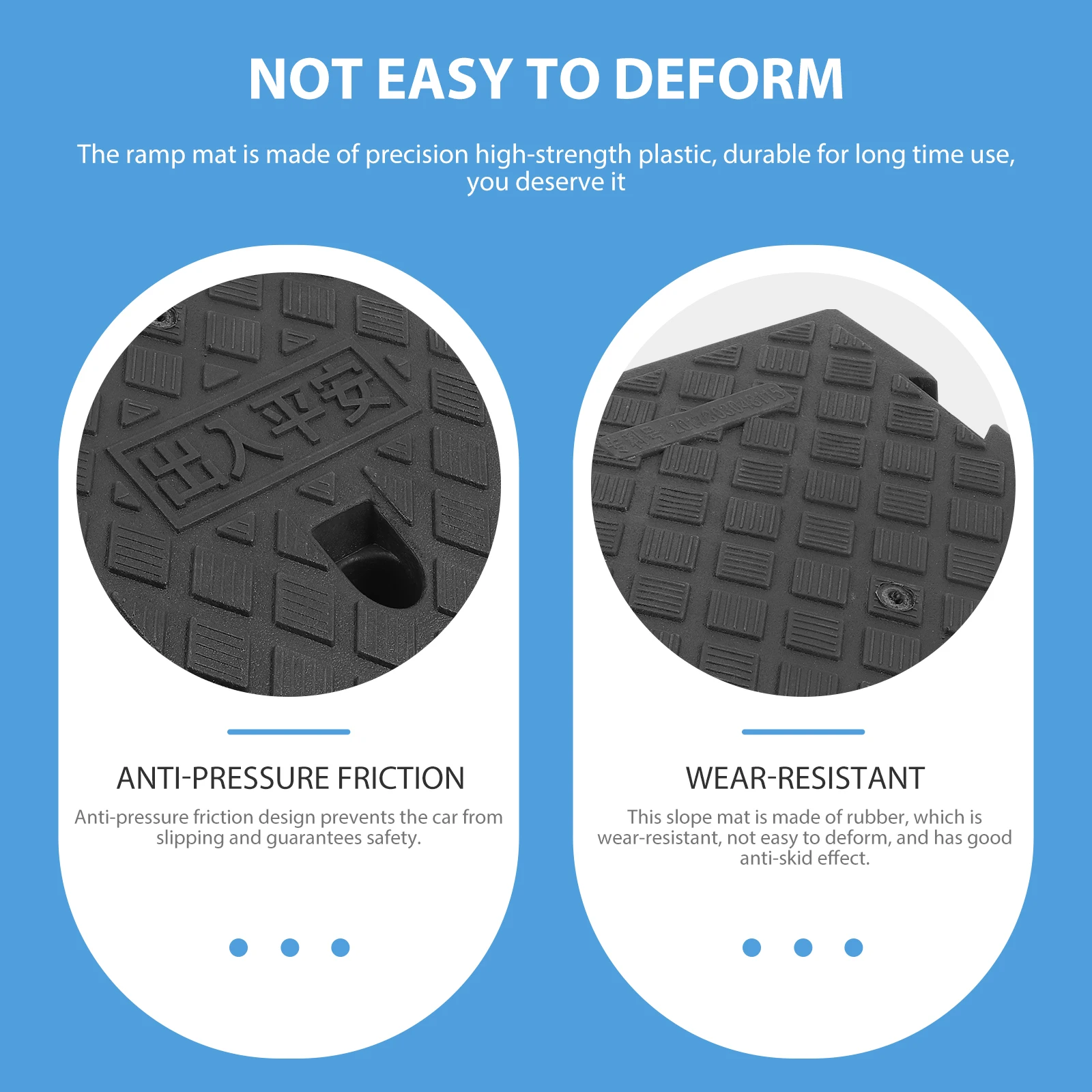 

Plastic Slope Ramp 25x40x16 Black Lightweight Portable Car Ramp Mat Outdoor Driveway Vehicle Non Slip Diamond Texture