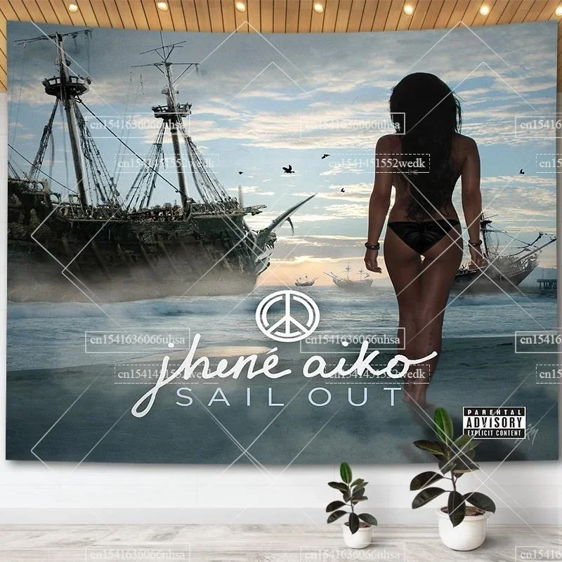 JHENE AIKO-Cartazes Sail Out, Arte da Parede, Tapeçaria, Viagem, Música, Capa do Álbum, Decoração Estética do Quarto, Tapeçarias Impressas para Quarto