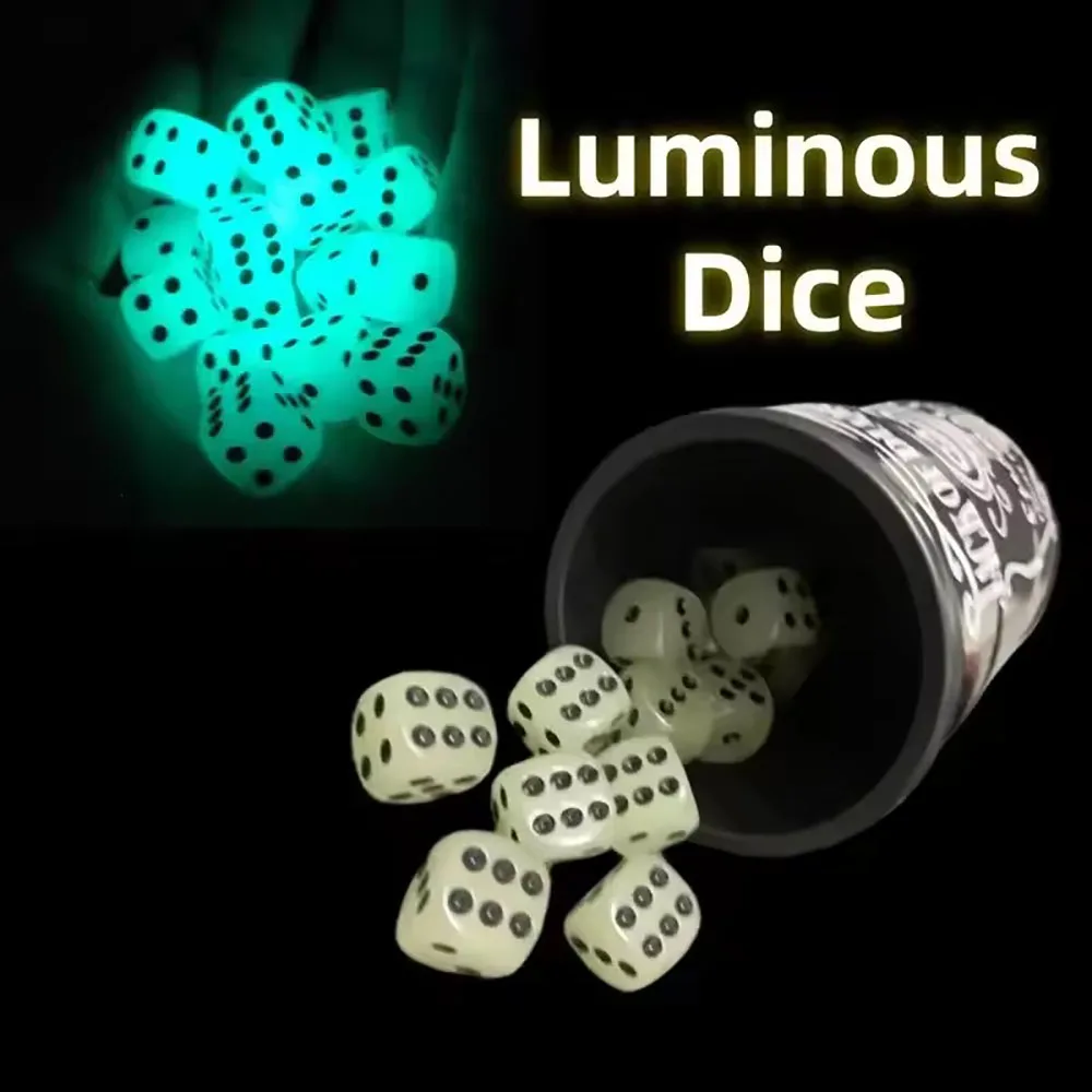 

6Pcs/Lot 16mm Luminous Dice Rounded Corner Drinking Glowing Dice Nightclub Bars Dedicated Entertainment Dice Wholesale ﻿