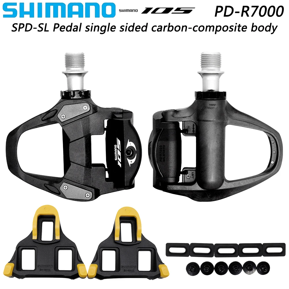 SHIMANO SPD PD-R7000 Bicycle Pedal Self-locking Single Sided Carbon Body Competition for Road Bike Original Cycling Parts