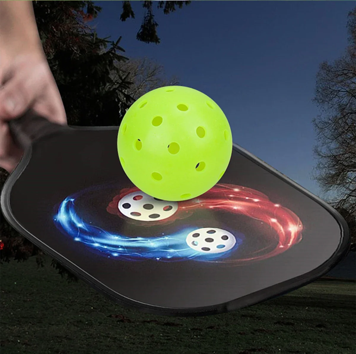 

12Pcs/ Set Outdoor Pickleballs 40 Holes Rotation Molded ONE-Piece High Bounce & Durable 5 Colors to Choose