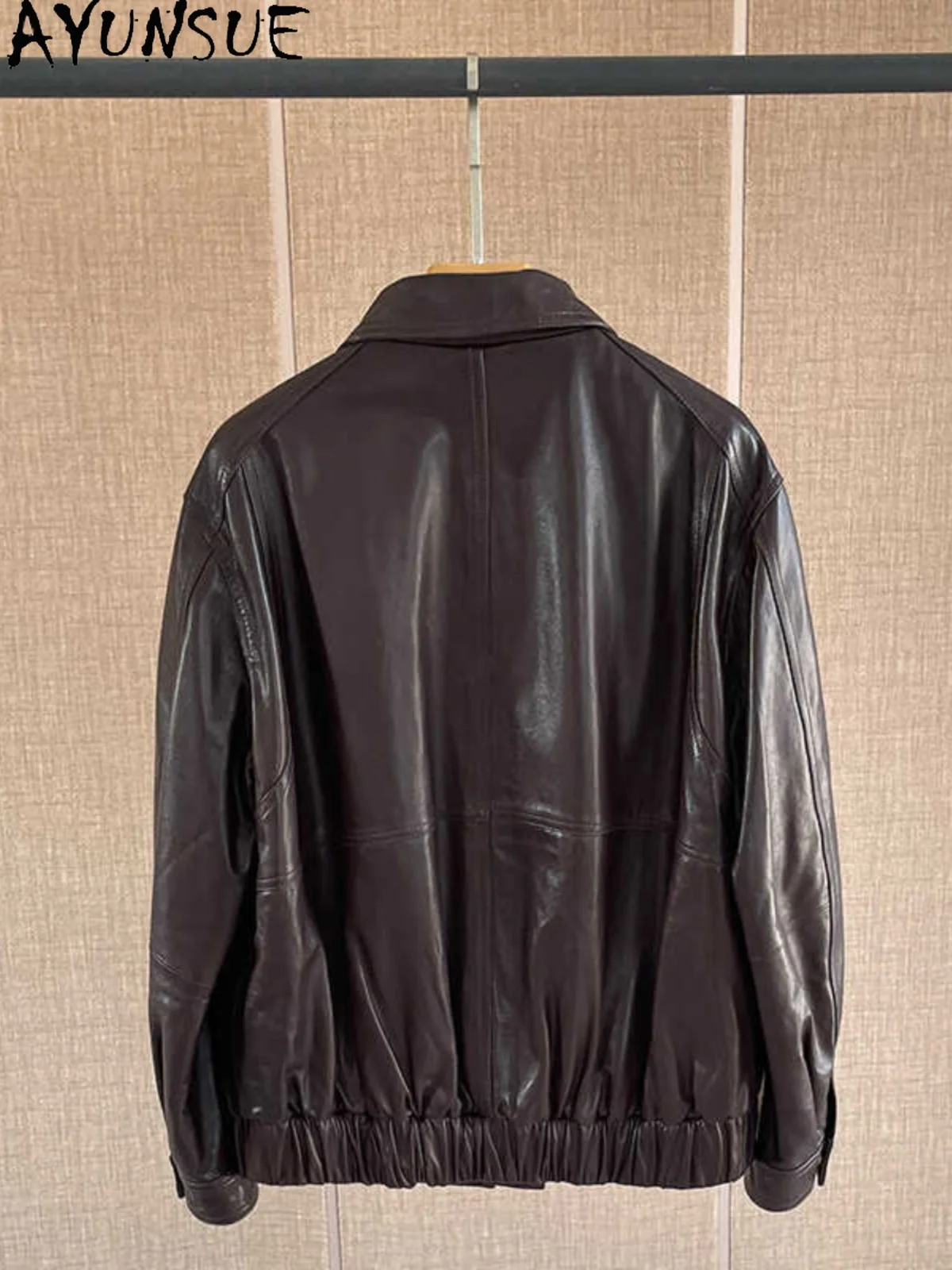 AYUNSUE 100% Echtem Schaffell Jacken Frau 2025 Herbst Öl Wachs Haut Leder Jacken Frauen Kleidung Hohe Qualität Abrigo Mujer