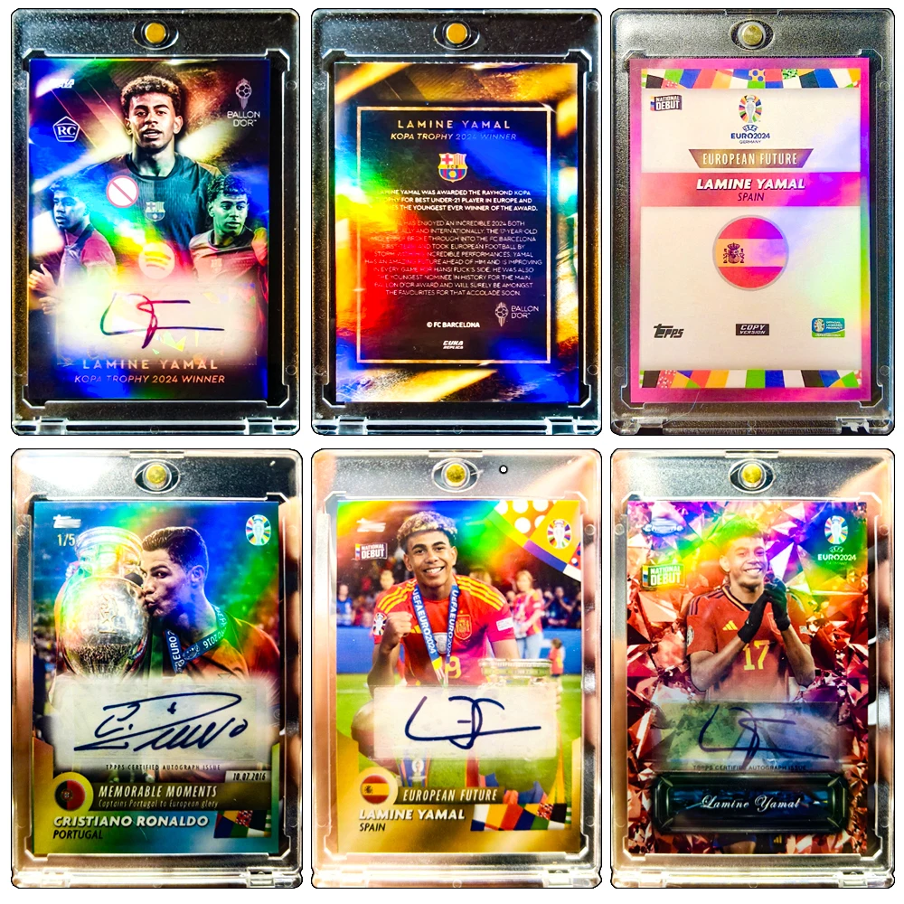 

PANINI DIY Yamal Ronaldo Laser refraction rainbow flash collectible card brick signature Birthday Christmas gifts European