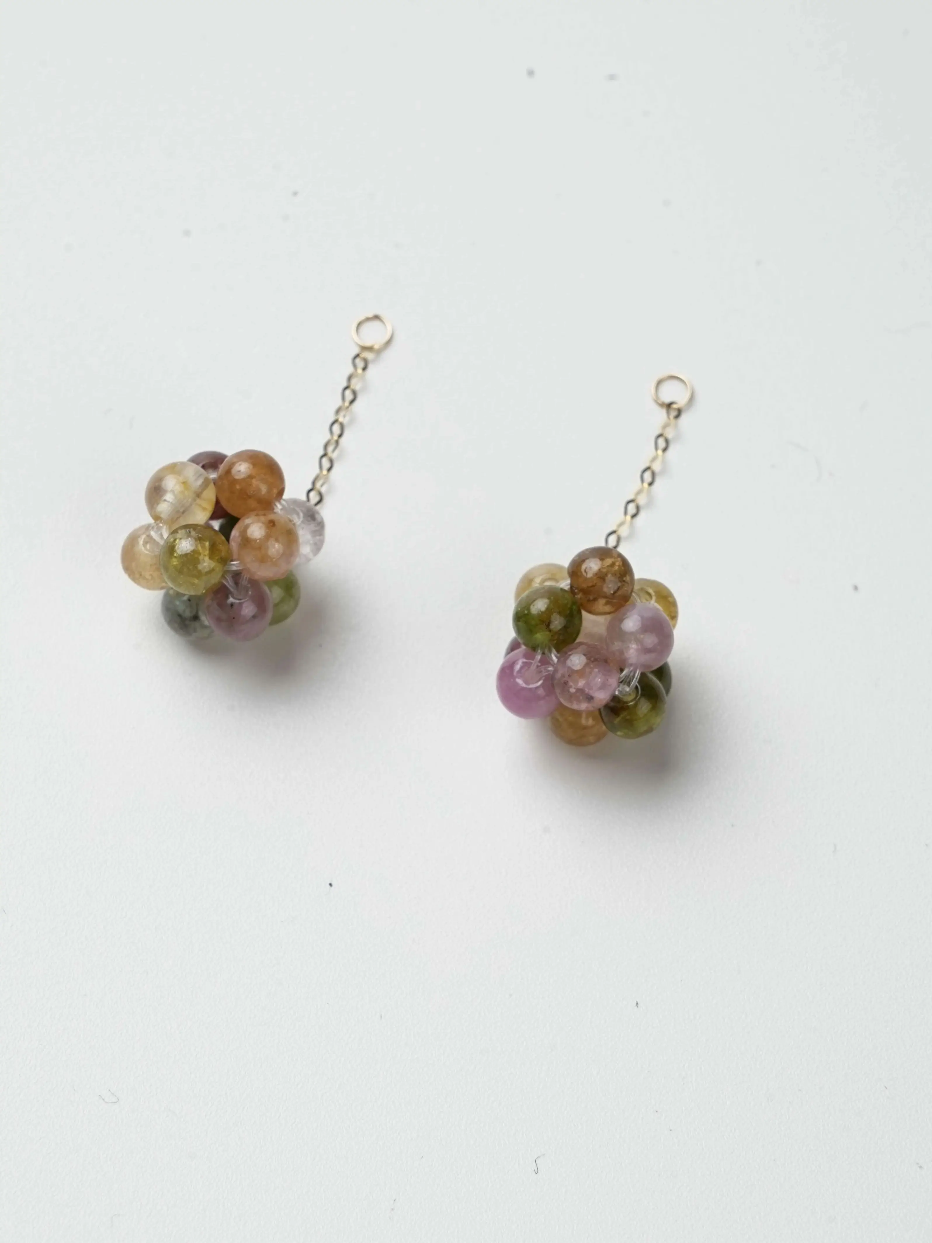 NYMPH 18K Yellow Gold Natural Tourmaline DIY Earring Accessories Real Fine Jewelry Au750 for Women's Boutique Giftdiy2026013