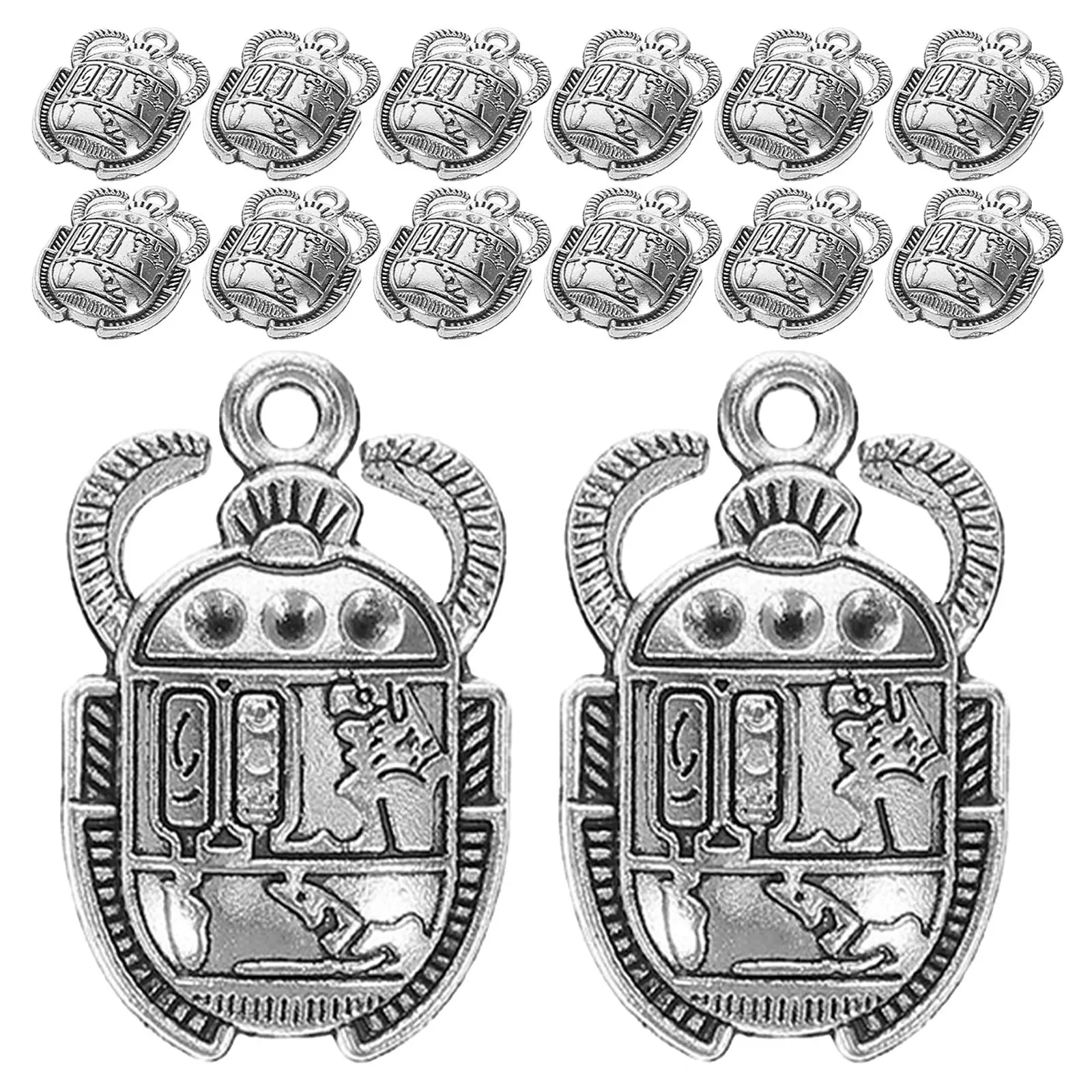 35Pcs Egyptian Scarab Charms Metal Pendant Ornaments Vintage Jewelry Making Charms for DIY Bracelets Necklaces Scarab Necklace