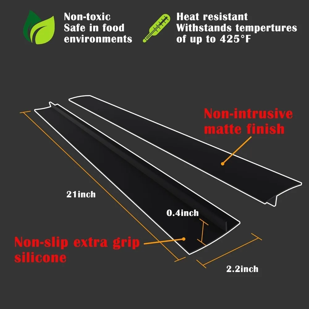 غطاء فجوة موقد السيليكون مقاس 21 بوصة، سهل التنظيف لحشو الفجوة بين طاولة المطبخ والأجهزة والموقد #4