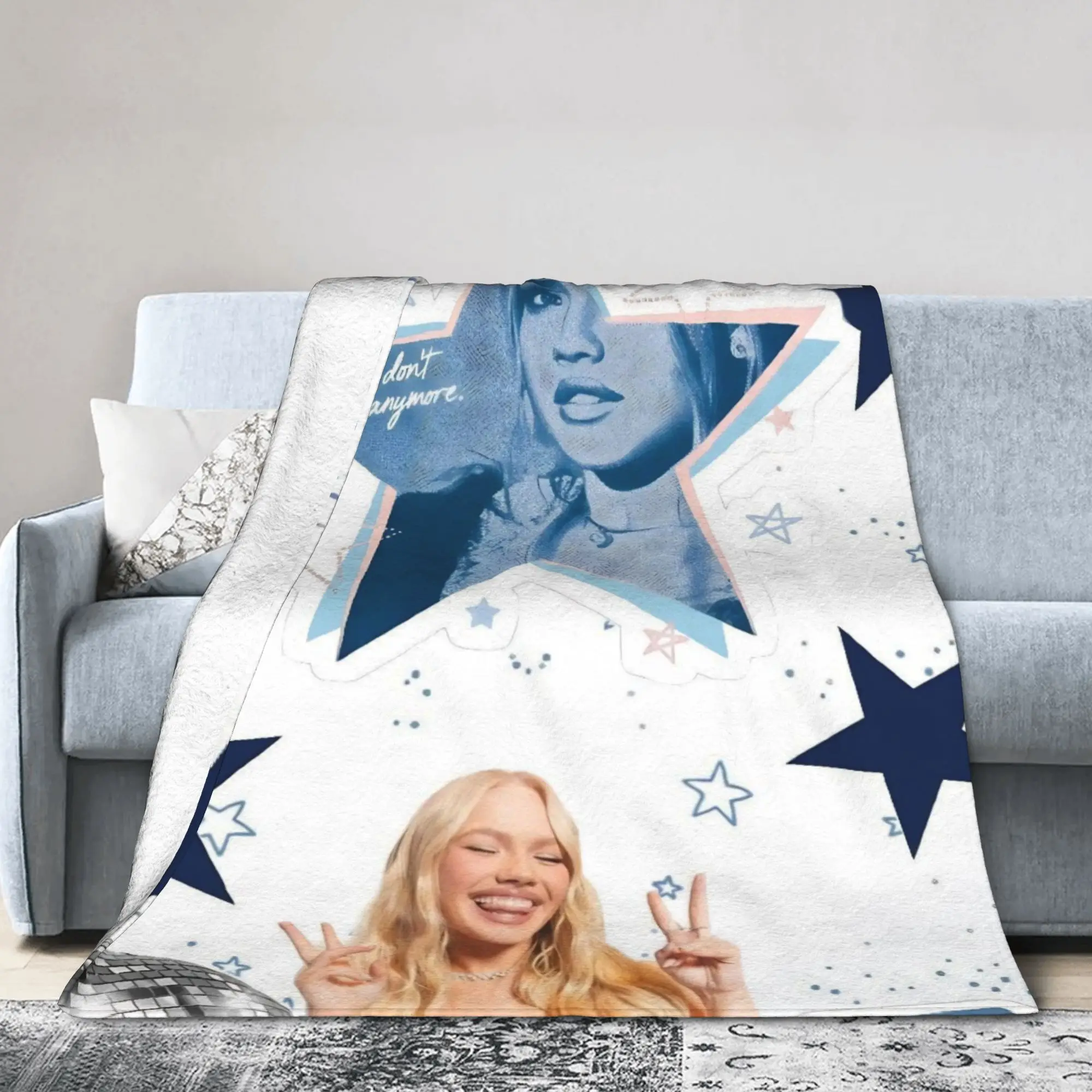 F-Freya Skye Singer Blanket Flannel  Decoration Breathable Lightweight Thin Throw Blanket for Sofa Outdoor Bedspread