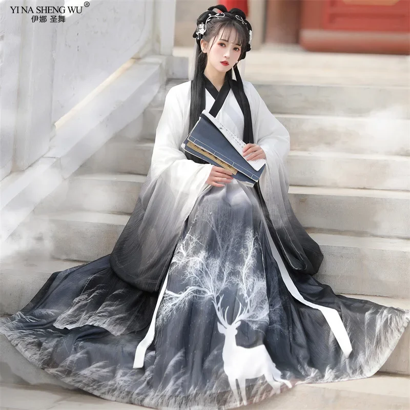 

Ancient Hanfu Female Swordsman National Costume Fairy Elegant Costume Chinese Traditional Princess Stage Costumes Dance Costume