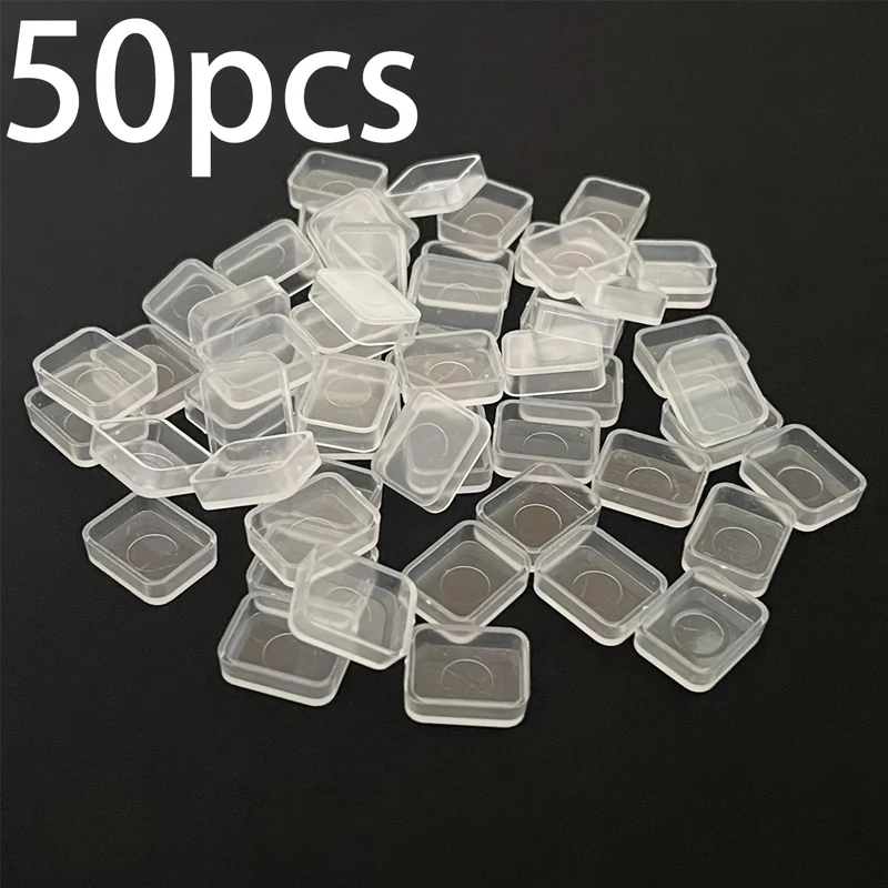 50/100pcs 0.5ml Empty Tiny Watercolor Pans Rounded Corner Transparent Quarter Paint Pans Palette，Artist & Student Perfect Gift