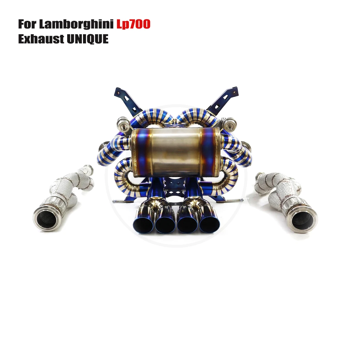 UNIQUE For 2011+ Lamborghini Lp700 V12 6.5L  performance valve titanium exhaust system  TC4 titanium alloy exhaust muffler