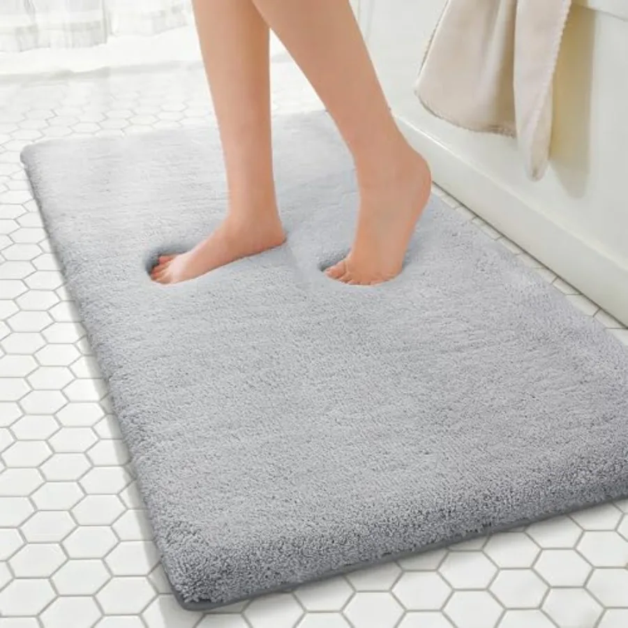 

Bathroom Rugs 60x24 - Thick Memory Foam Bath Mat Ultra Soft and Plush Fluffy Non-Slip Quick Dry Absorbent Washable Floor Microf