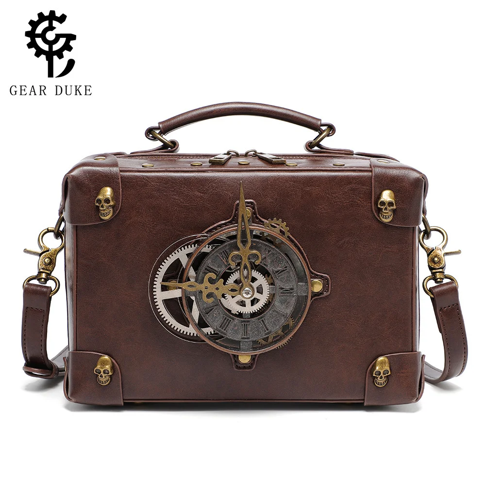 

Female PU leather niche European and American punk industrial retro style women's single shoulder diagonal cross bag