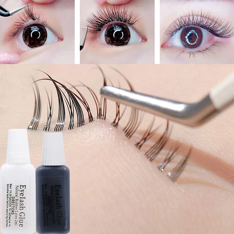 1/3PCS Black White Professional Eyelashes Glue Non-Irritant Waterproof Eye Lash Glue for False Lashes Extension Glue Makeup Tool