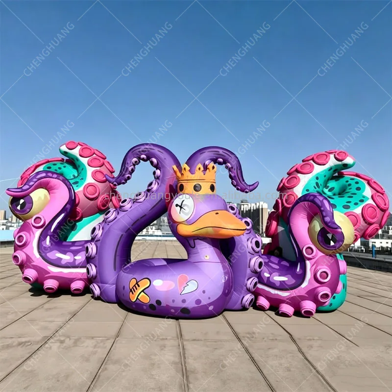 Giant Inflatable Duck Octopus Tentacles Arch Creative Sea Animal Squid Arm Entrance Arch Nightclub DJ Concert Stage Decor