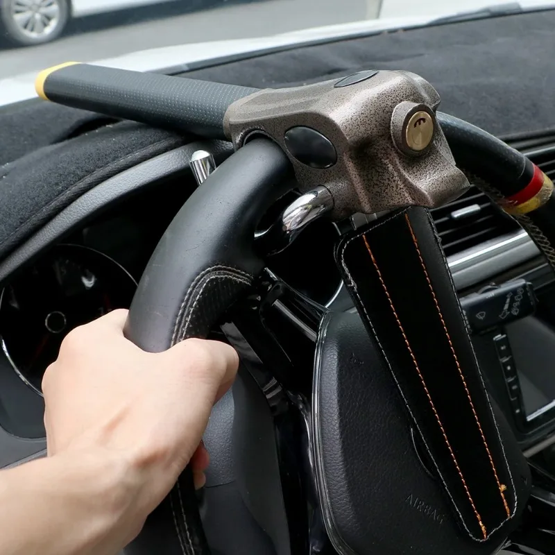 Bloqueio universal do volante do carro proteção anti-roubo fechaduras interiores dispositivo de segurança fechaduras do carro dobráveis, peças de automóvel