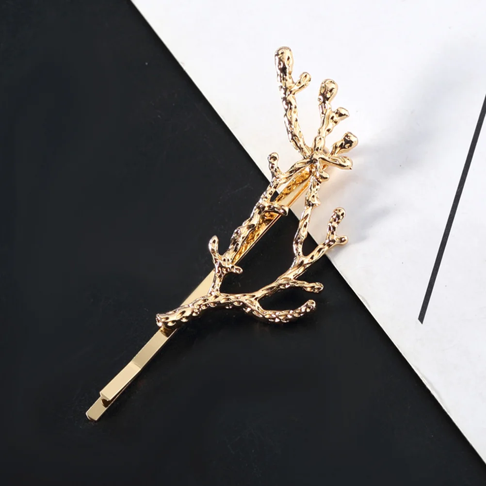 

4 Pcs Simple Branch Barrettes Anti-rust Hair Accessories Leaves Modeling Hairpin Creative Headdress with Alloy Clips Fashion