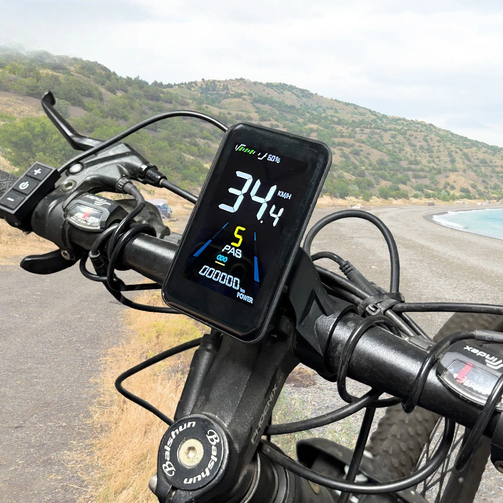X3 Color LCD Dashboard 6-Core Waterproof Connector 24V 36V 48V E-Bike Intelligent Speed Display Meter