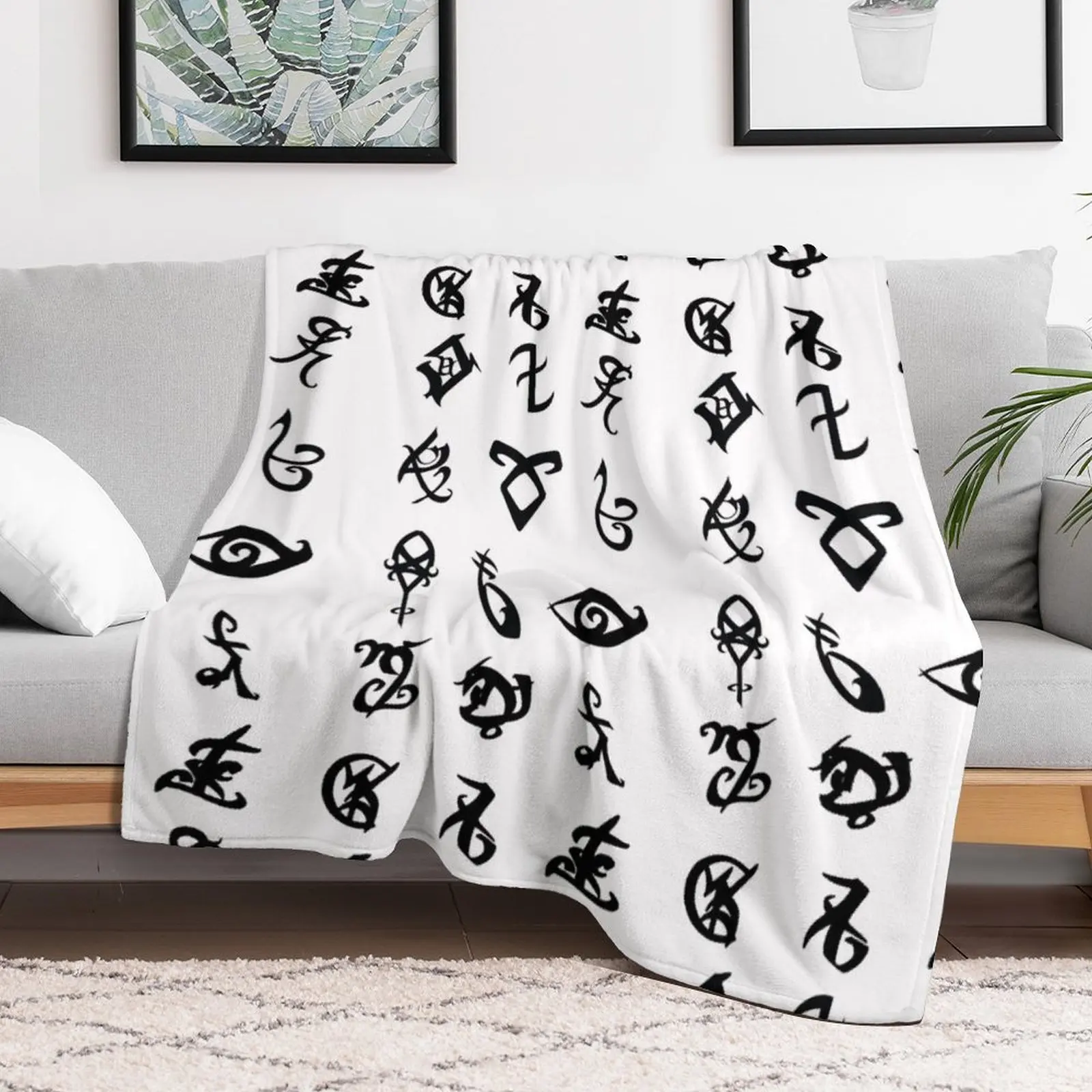 Runes Throw Blanket Decorative Throw for winter Plaid on the sofa Heavy Blankets