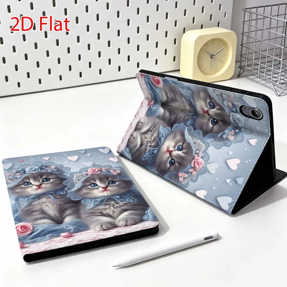 Cartoon Blue Kitten Heart Lace For Huawei MediaPad MatePad Honor Pro V6 9 V8 X9 12 X 13.3 SE 11 11.5 Inch Tablet Case Popular