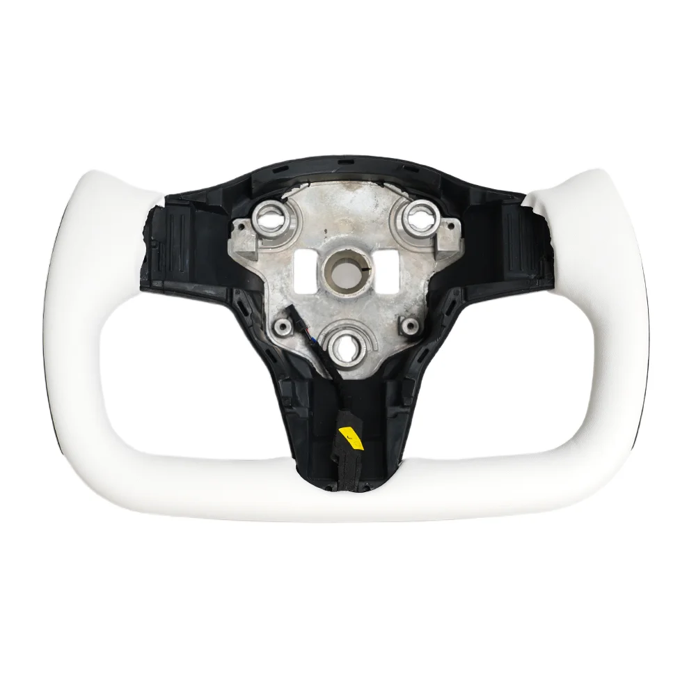 

Yoke Leather Steering Wheel For Tesla Model 3 Model Y 2016-2023 with Heated