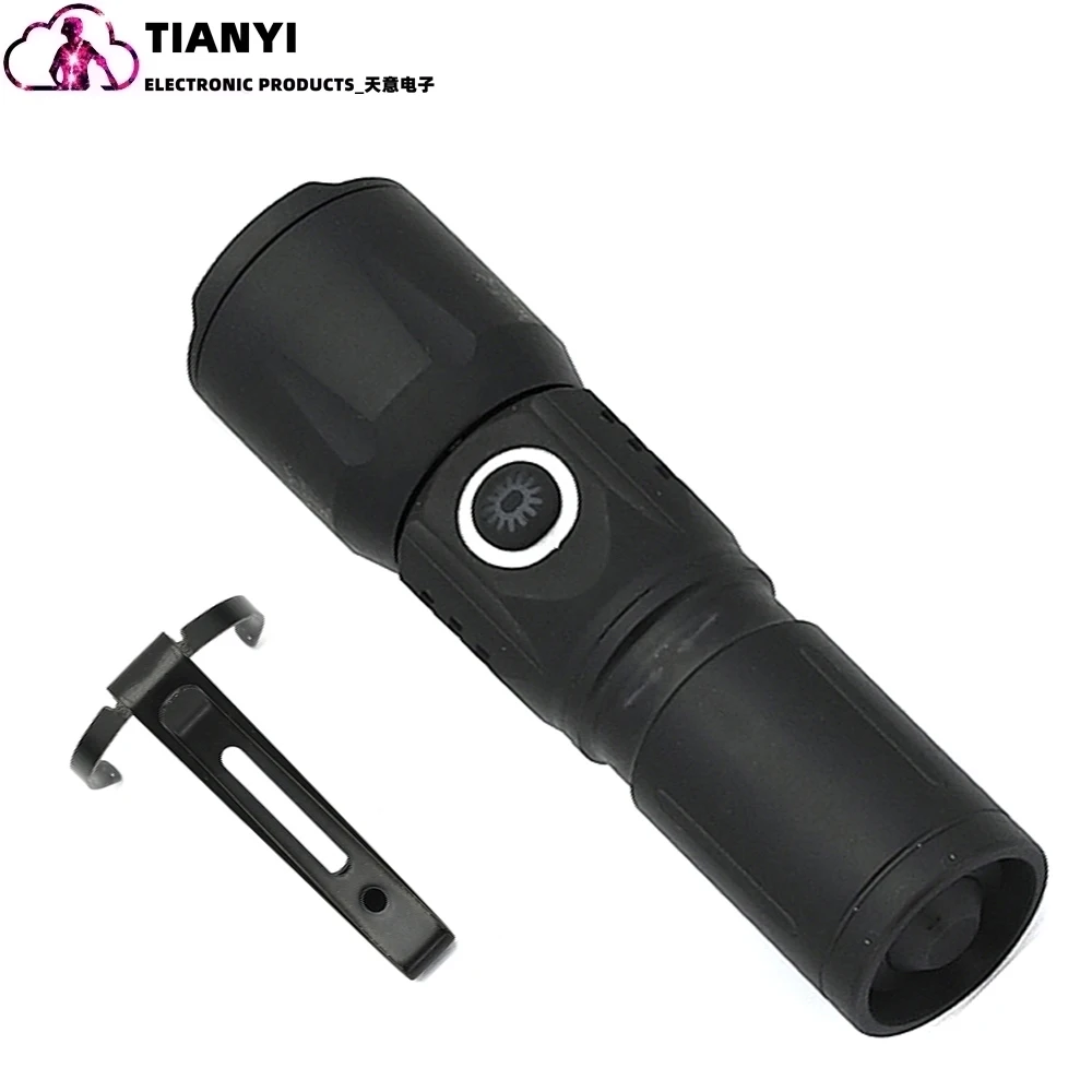 White LED Spotlight Strong Light Mini Flashlight High Power Outdoor Multi function Rechargeable Portable Focusing Flashlight