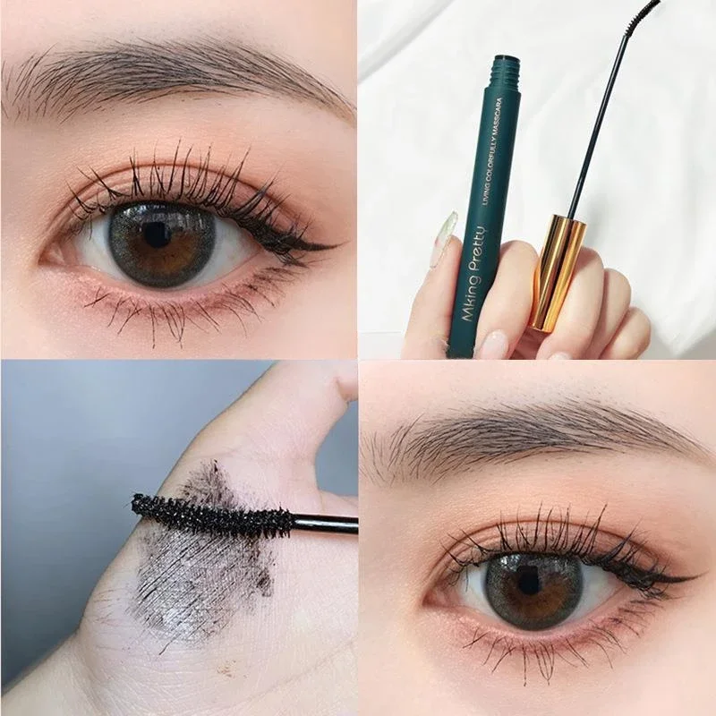 Mascara a 4 colori Curl Estensione ciglia Curling spesso Nessun sbavature Allungamento impermeabile Mascara per ciglia a lunga durata Trucco