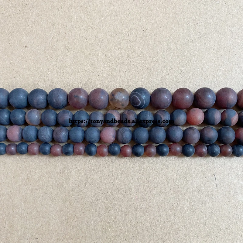 Natural Stone Matte Dream Agate Round Loose Beads 15