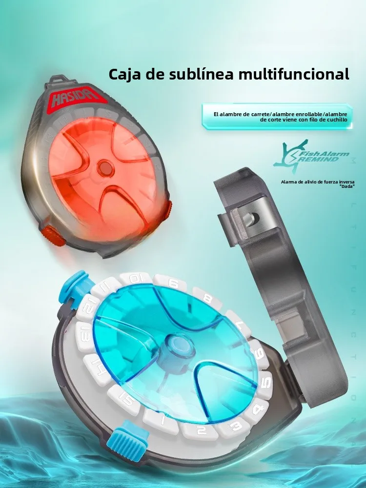 Caja Portátil Multifuncional para Líneas de Pesca, Organizador de Líneas de Carbono y Sub-líneas, Caja de Almacenamiento Rápi...