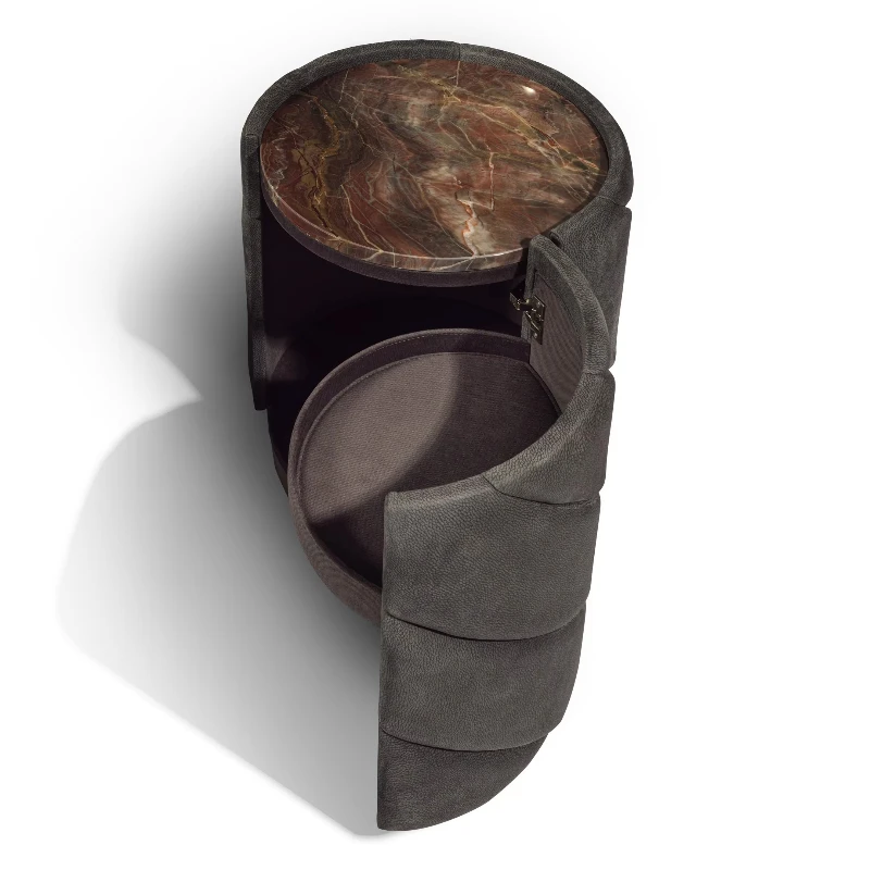 

Bedroom Stainless Steel Base Bedside Table Furniture Set Luxury Marble