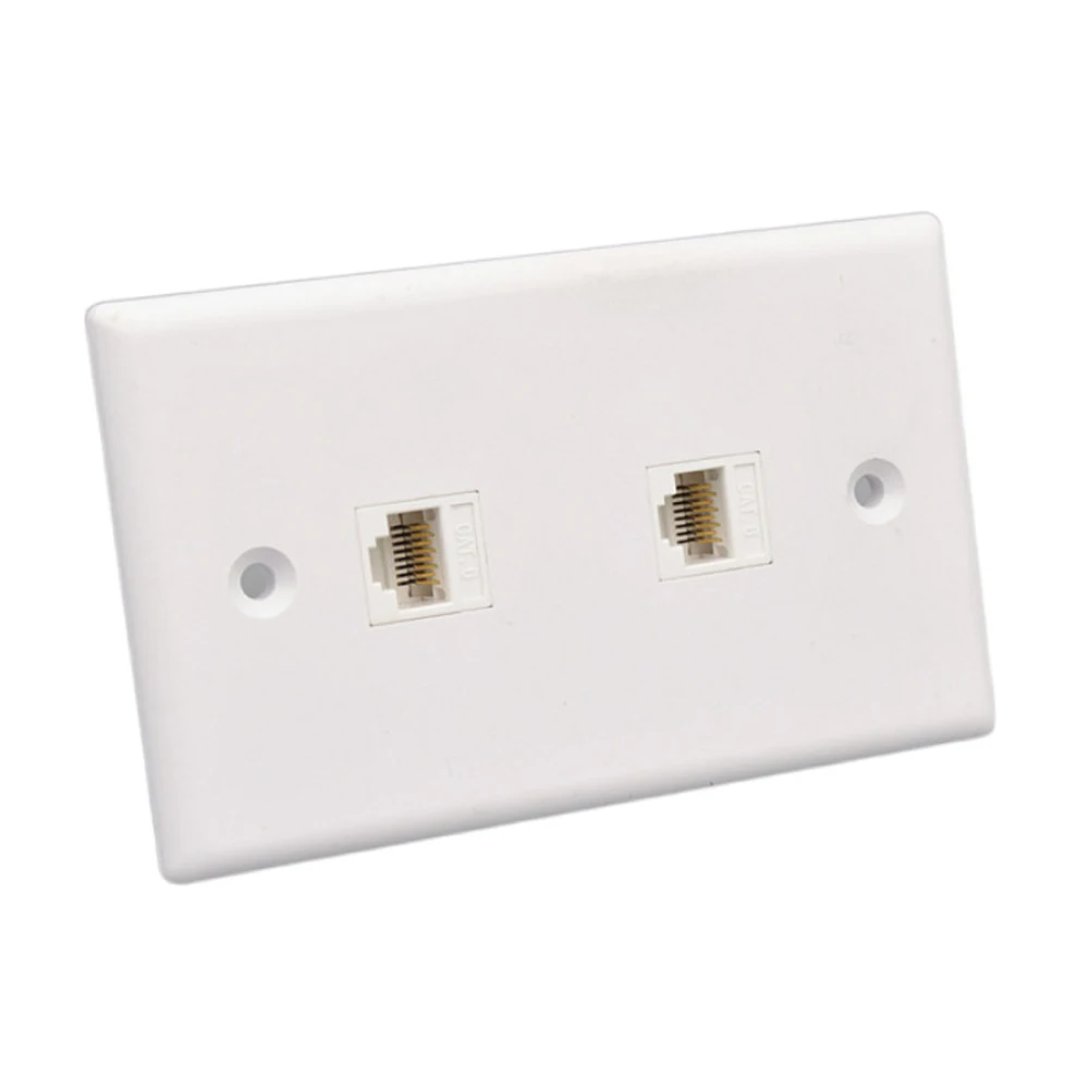 1/2/3/4/6 Port CAT6 RJ45 120 Type Jack Wall Plate Female To Female Network Socket In White for Internet Patch Cord USA Faceplate