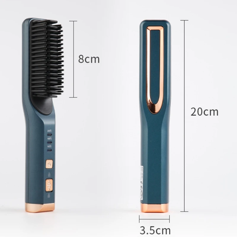 2 in1 multifunktion ale glatte Haarkamm tragbare Haar glätter Curling USB Charge gerade Haar bürste